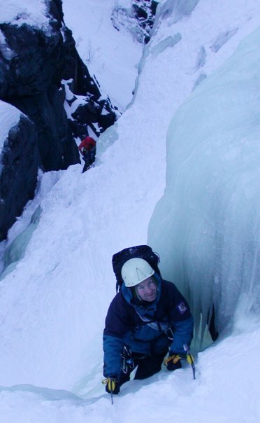 Winter ice climbing, Rjukan, Norway