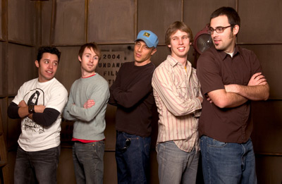 Jon Gries, Jared Hess, Efren Ramirez, Aaron Ruell and Jon Heder at event of Napoleon Dynamite (2004)