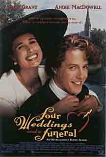 Hugh Grant and Andie MacDowell in Ketverios vestuves ir vienerios laidotuves (1994)