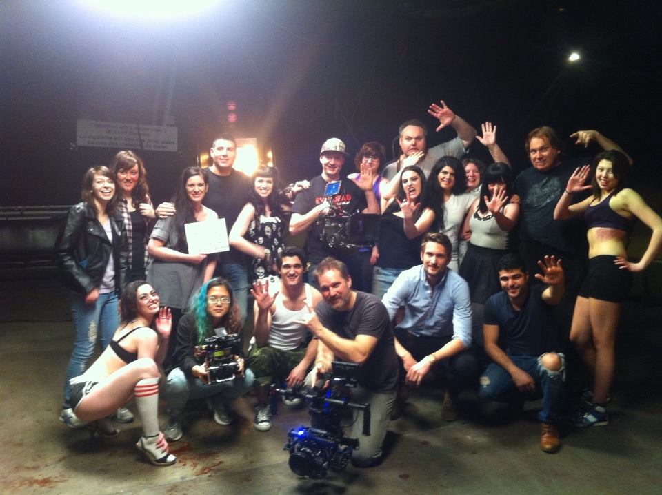 Cast and crew of 'Fight Like A Girl' Massive Blood Drive PSA shoot.