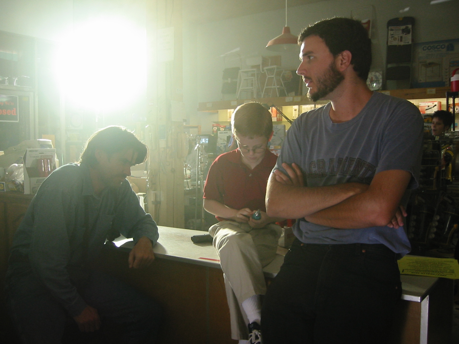 Christopher Taylor, Joshua Miller, and Michael Strode on the set of Black Gulch