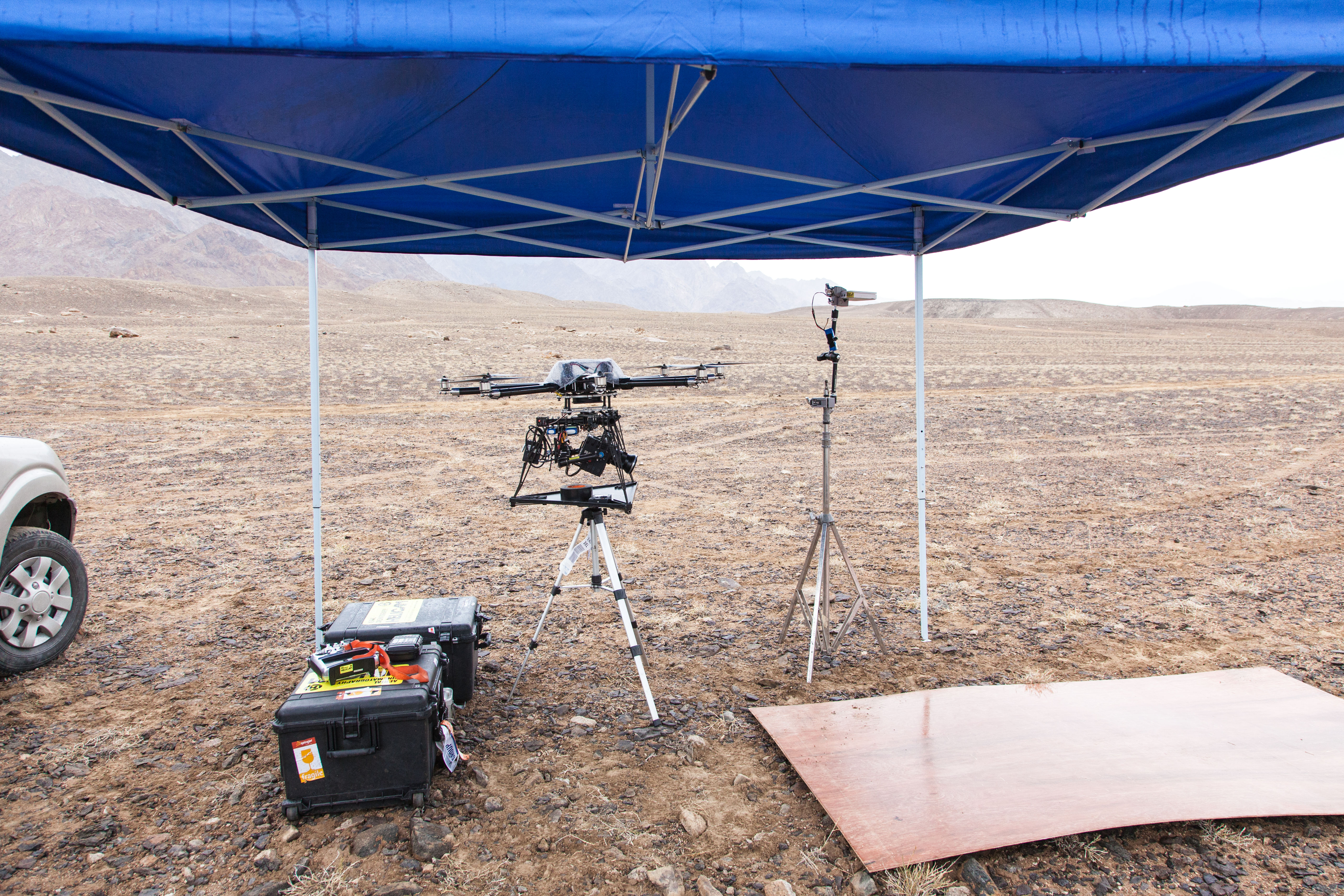 Helicam at location in Ladakh, India