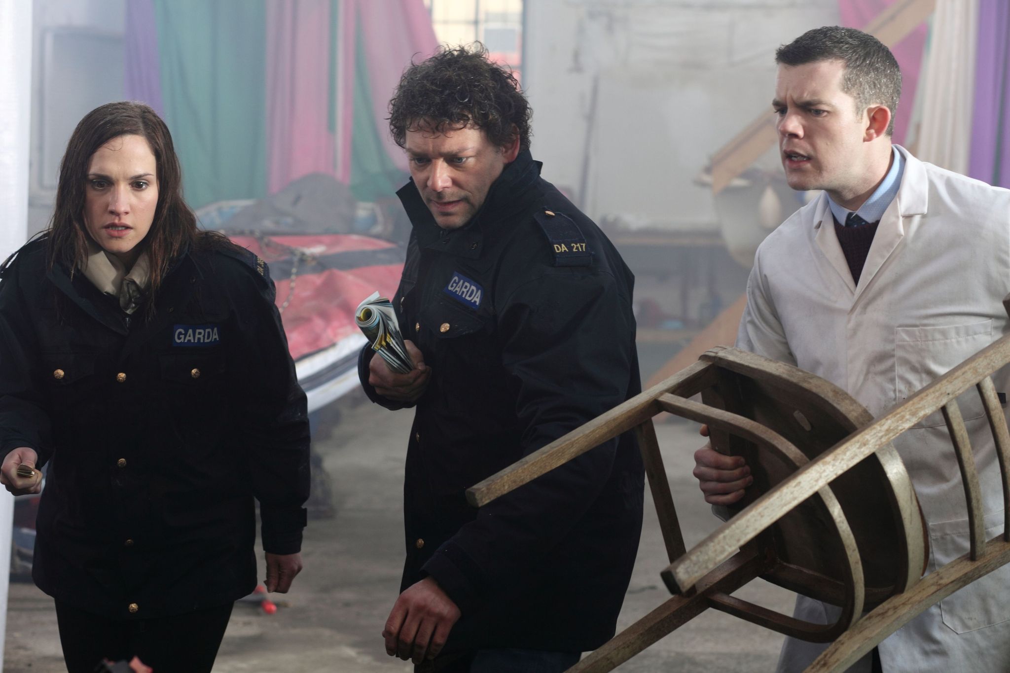 Still of Richard Coyle, Russell Tovey and Ruth Bradley in Grabbers (2012)