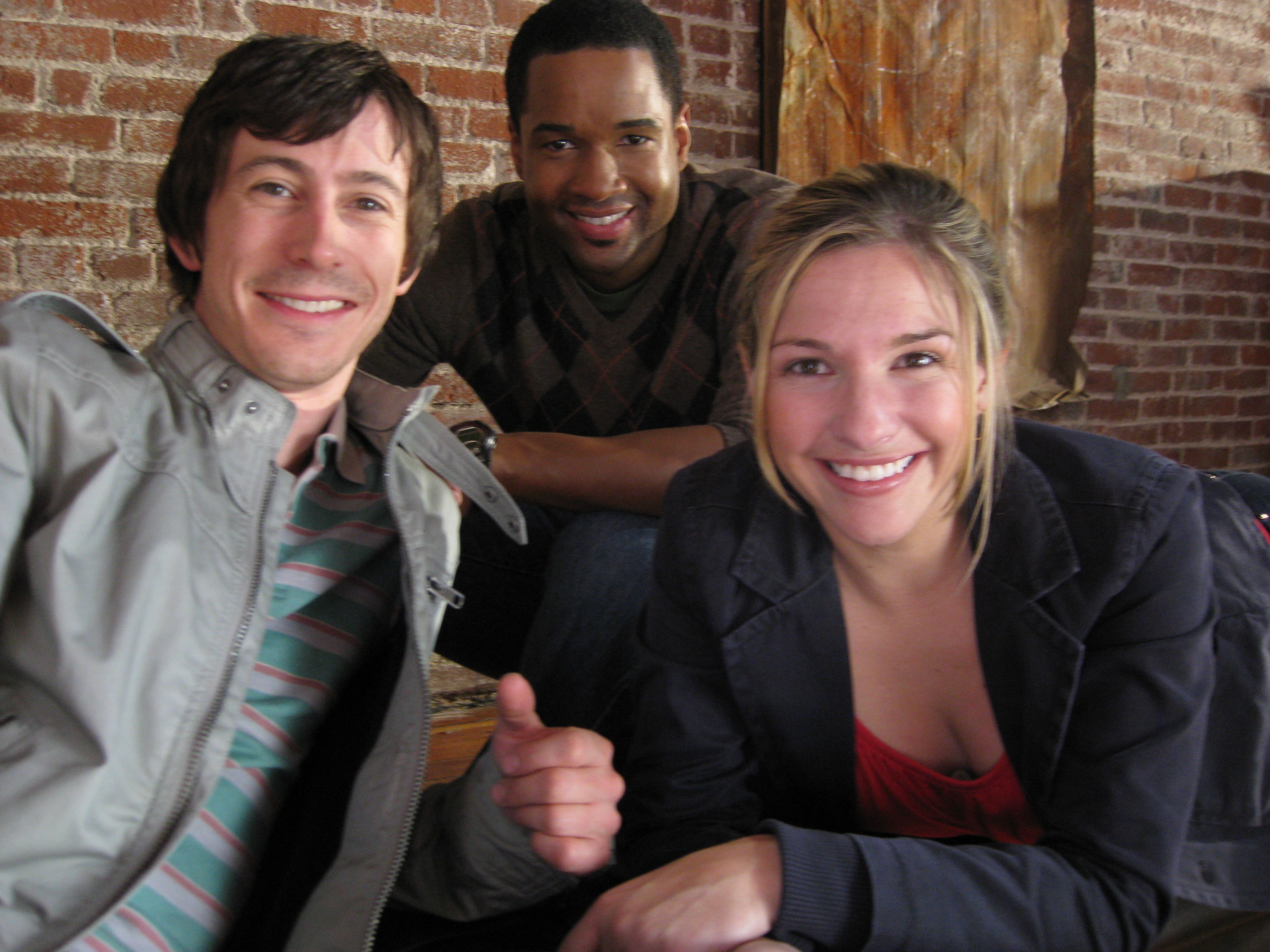 Kurt David Anderson, Rashawn Underdue and Stephanie Skewes on the set of Buzz Hunters