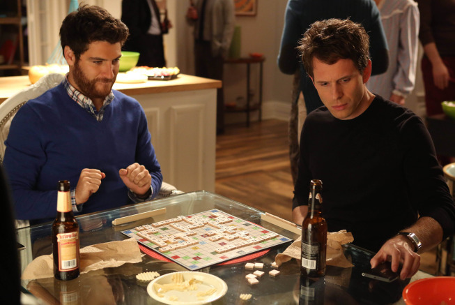 Still of Glenn Howerton and Adam Pally in The Mindy Project (2012)