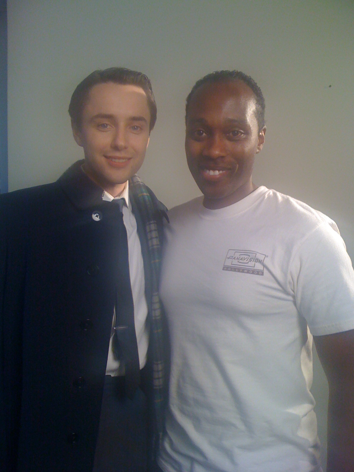 On The MADMEN Set. Working as an editor on the MADMEN BluRay for Seasons two and three. Left: Vincent Kartheiser Right: Abdul Stone Jackson