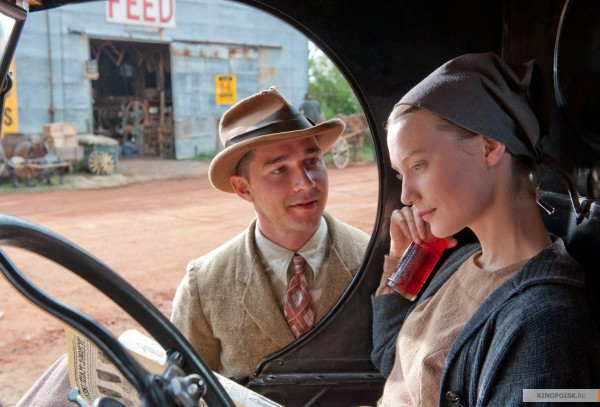 Shia LaBeouf as Jack Bondurant and Mia Wasikowska as Bertha Minnix in 