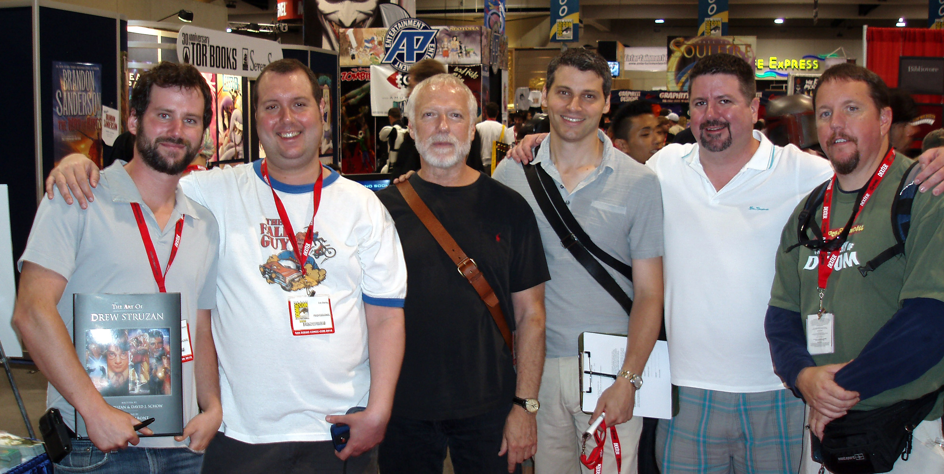 L-R: Marc Serou, Erik Sharkey, Drew Struzan, Charles Ricciardi, Greg Boas and Thomas Mumme at the 2010 Comic Con presenting highlights from the upcoming documentary, 