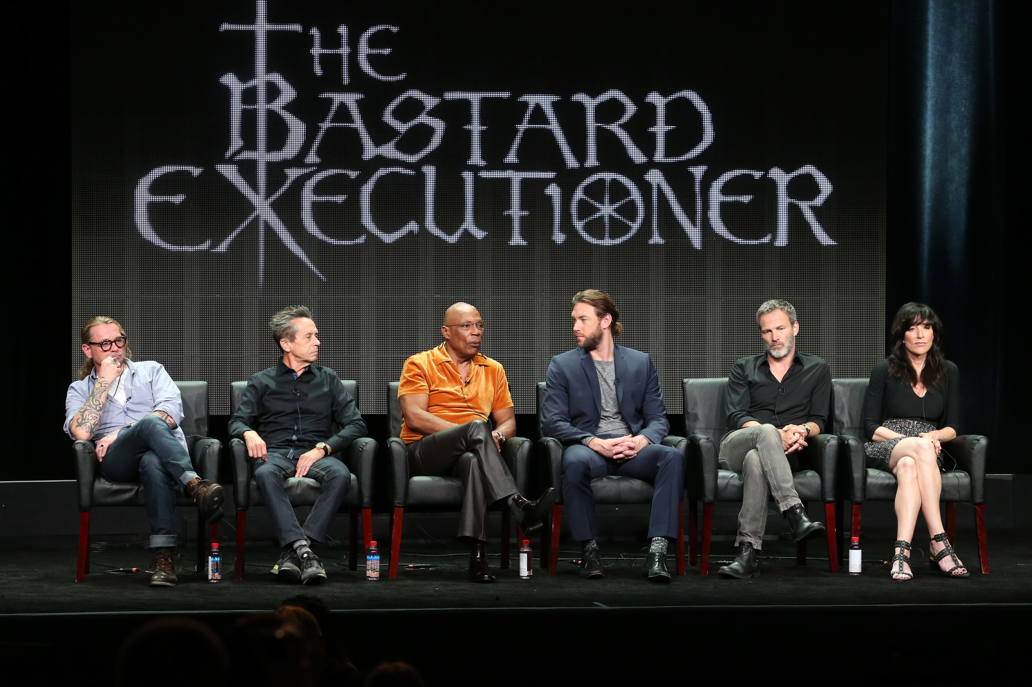 Brian Grazer, Katey Sagal, Paris Barclay, Stephen Moyer, Kurt Sutter and Lee Jones at event of The Bastard Executioner (2015)