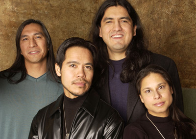 Evan Adams, Sherman Alexie, Michelle St. John and Gene Tagaban at event of The Business of Fancydancing (2002)