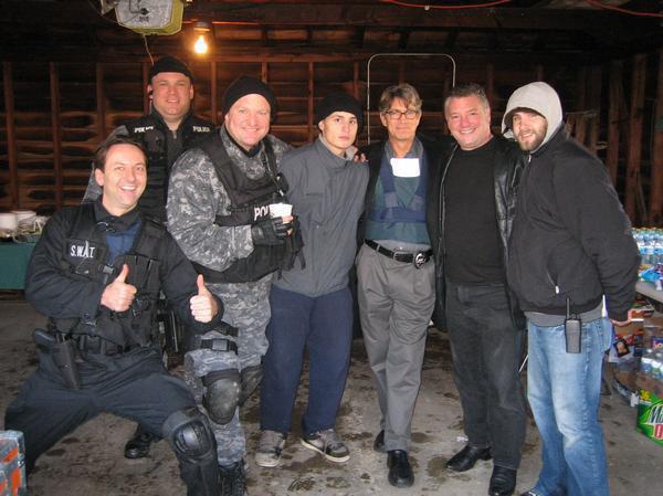 On the set of movie Intent Mike Mili with Eric Roberts.