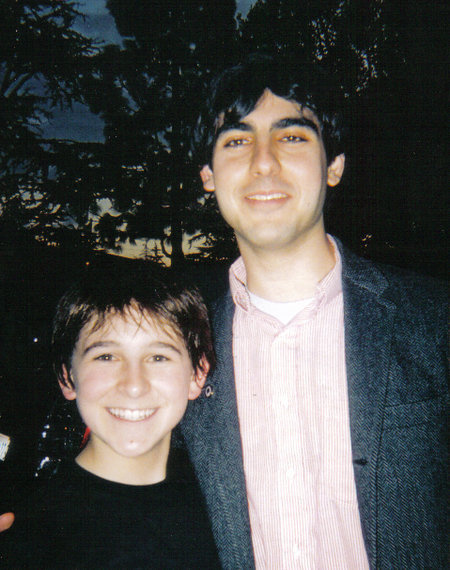 Mitchel Musso and his director, Gil Kenan on the set of Monster House