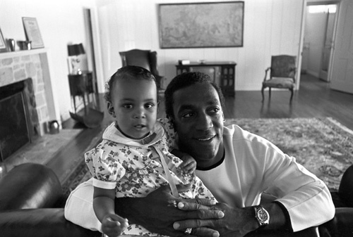 Bill Cosby at home with his daughter Erika