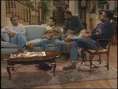 Still of Bill Cosby, Geoffrey Owens and Malcolm-Jamal Warner in The Cosby Show (1984)