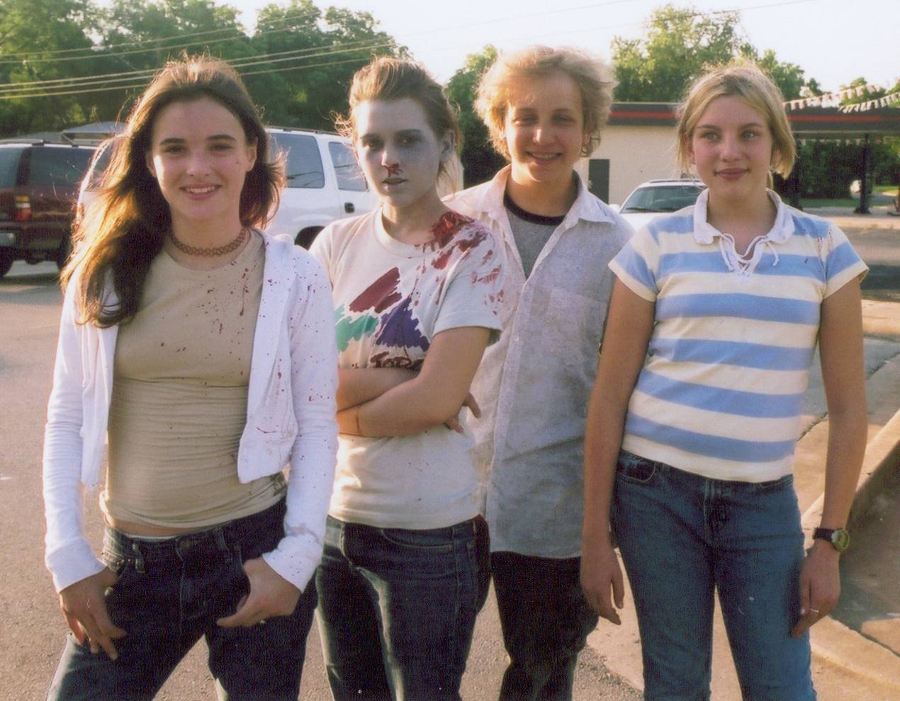 Tiger Darrow, Alex Schroeder, Alec Herskowitz, and Rose Kent-McGlew on the set of PATHOGEN.