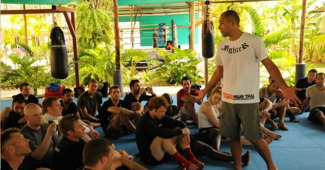 Royce Gracie during a seminar at TIGER Muay Thai & Mixed Martial Arts in Thailand