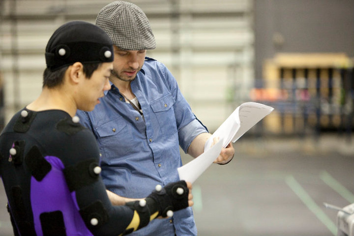 Kevin Hanna directing on the motion capture shoot of 