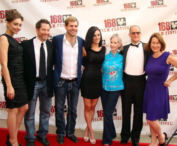 Producers Amber Deegan and Tom Costello with cast Pierre Kennel, Shawna Sutherland, Barbara Kerr Condon, Joseph Steven, and director Jeanette Solano.