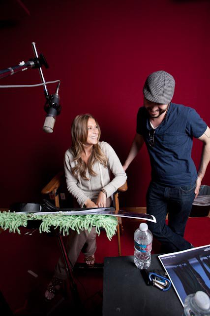 Kevin Konrad Hanna and Alexa Vega recording the voice of 