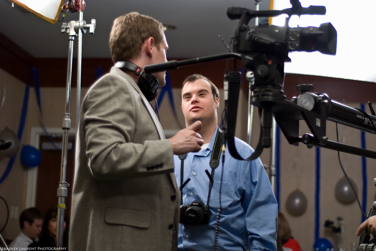 Blair Williamson on the set of the short film REUNION with director Adam Kargman