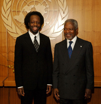 Wyclef Jean and Kofi Annan
