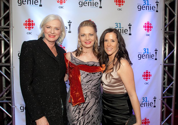 Ferne Downey (President, ACTRA National), Heather Allen (President, ACTRA Toronto), and Sally Clelford (President, ACTRA Ottawa) at the 2011 Genie Awards.