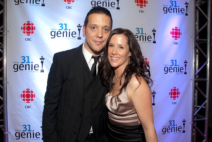 Sally Clelford and George Strombolopoulos at the 2011 Genie Awards