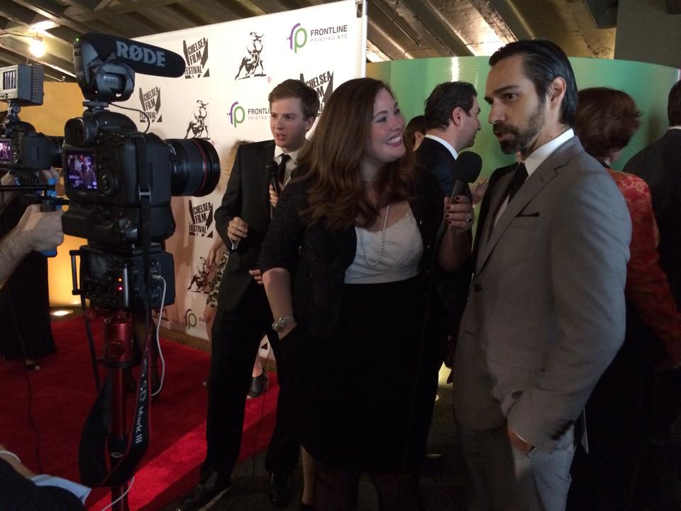 Interviewing Actor Matt Kuhr on the red carpet at the Chelsea Film Festival 2014.