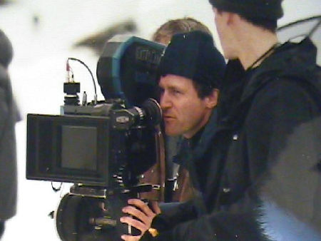 Director Doug Campbell on the set of 