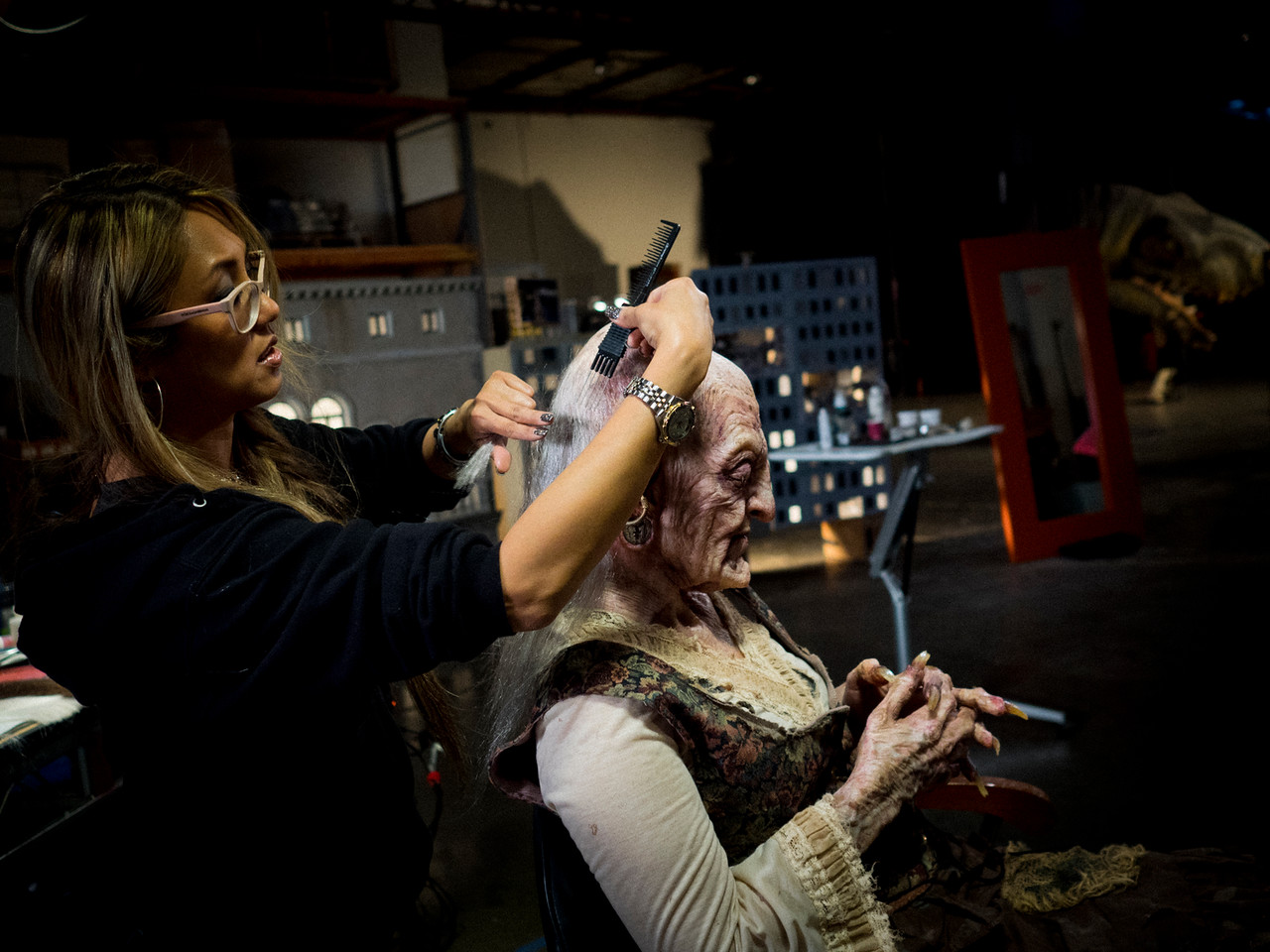 Pic from my Hair Laying for Prosthetic Appliances Class with The Stan Winston School of Character Arts