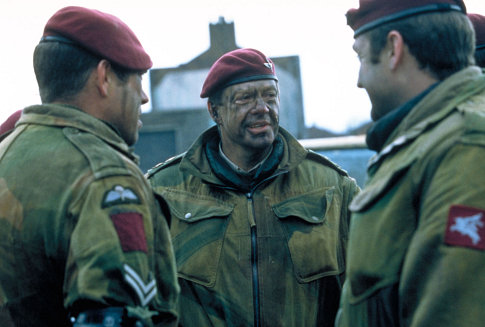 Simon Mann (center), and actual British army soldier at the time, portrays British Colonel Wilford in BLOODY SUNDAY