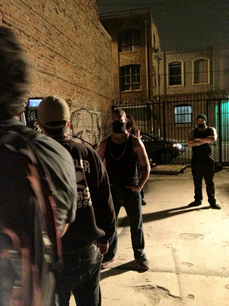 Eric Rollins on set for the indie feature 