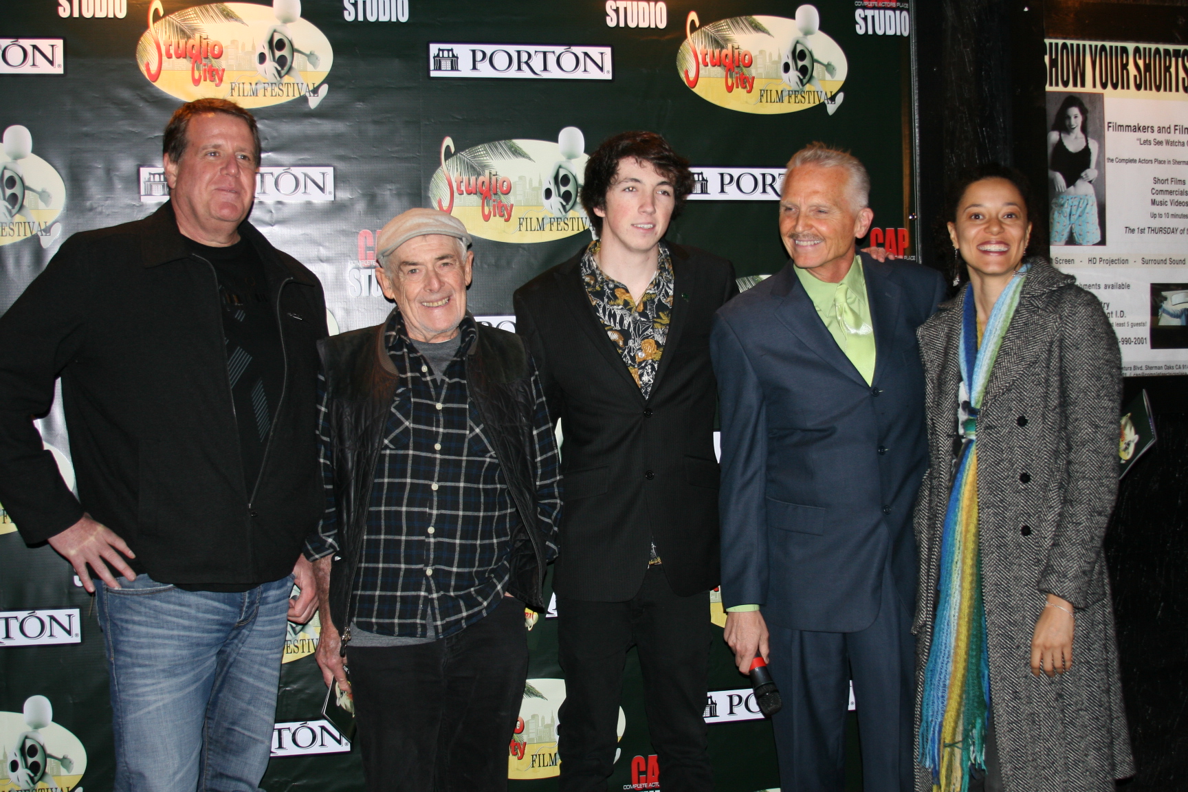 With Mario Del Bello, Bob Weiner, Christopher Delgado and Jamie Burton-Oare at the 2013 Studio City Film Festival.