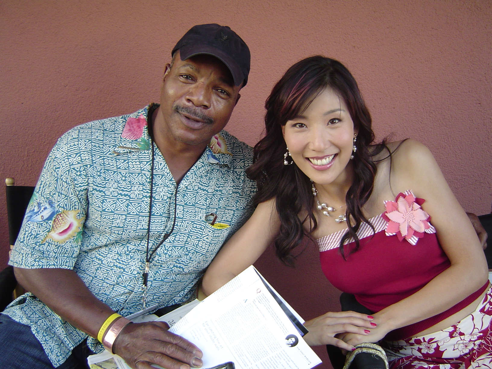 Carl Weathers and Esther Chae