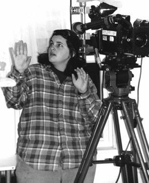 Erin Lillis on the set of her Emerson College BFA film, THE LIGHTS, in 1999.
