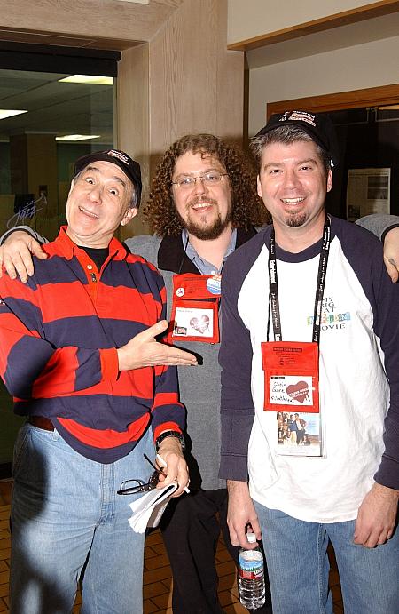 Andrew Jon Thomson at the Freedom Cinema Festival 2004 with Chris Gore (of Filmthreat.com) amd Lloyd Kaufman (of Troma Films).