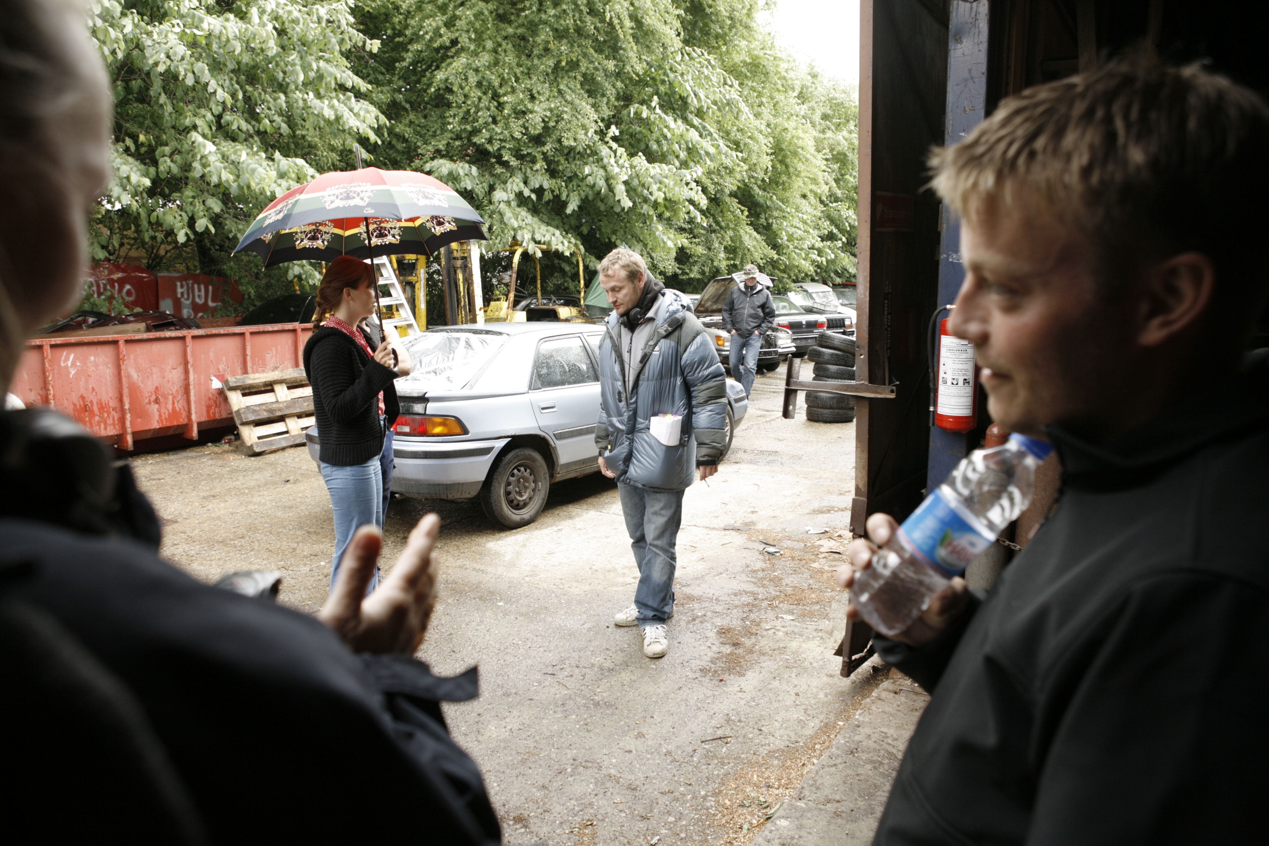 Still of Lærke Winther and Poul Berg on the set of 