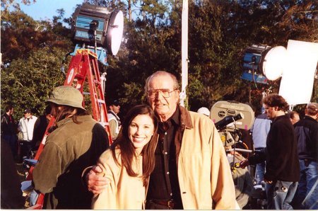 Nancy De Mayo and James Garner on the set of The Notebook