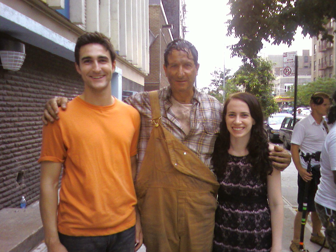 Trevor Nelson(left),Claudio Laniado,Cecile Monteyene(right), at set of MOTION SICKNESS,directed by S.M. Kerstein