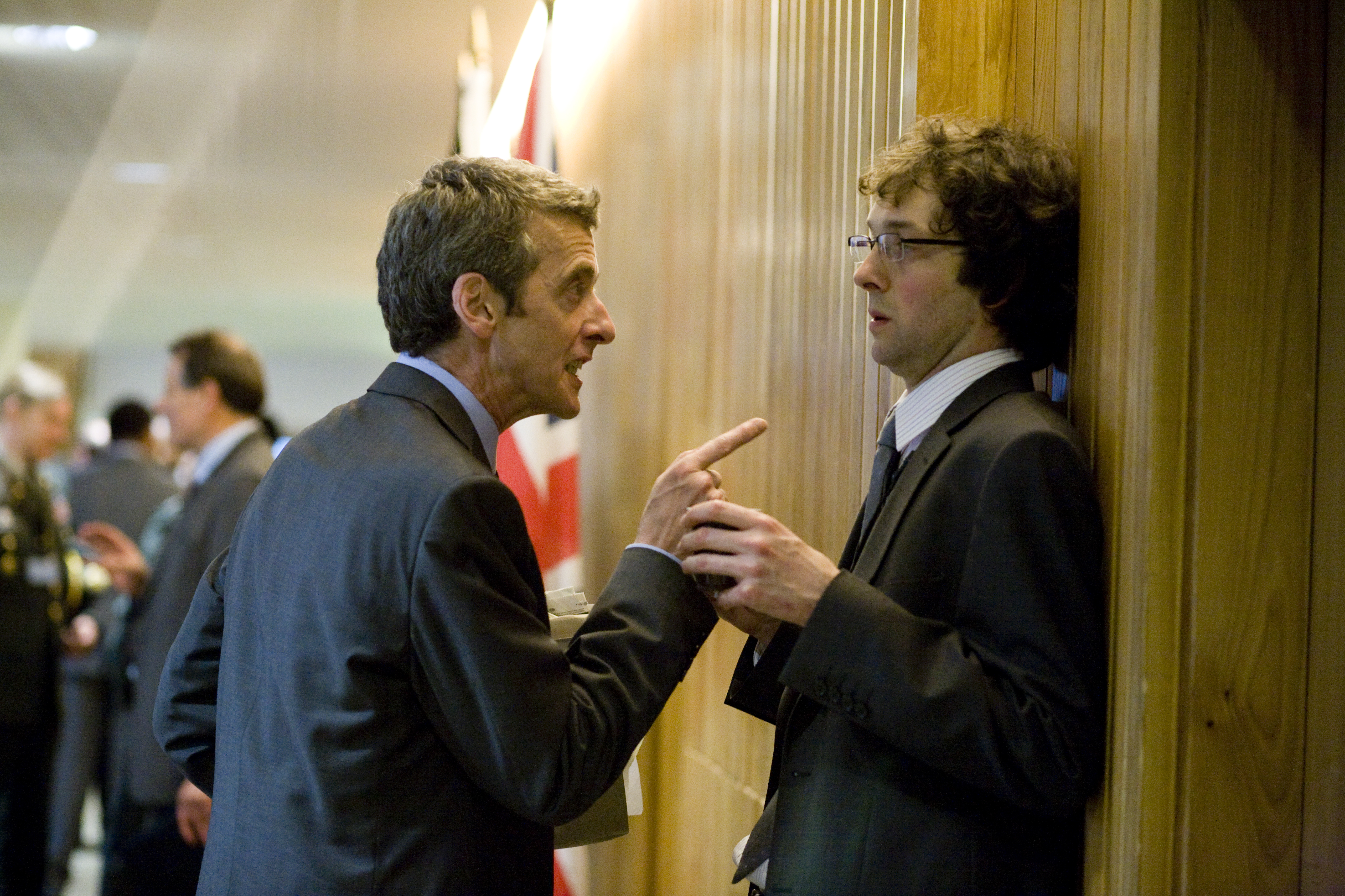 Still of Peter Capaldi and Chris Addison in In the Loop (2009)