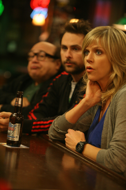 Still of Danny DeVito, Charlie Day and Kaitlin Olson in It's Always Sunny in Philadelphia: Mac Fights Gay Marriage (2010)