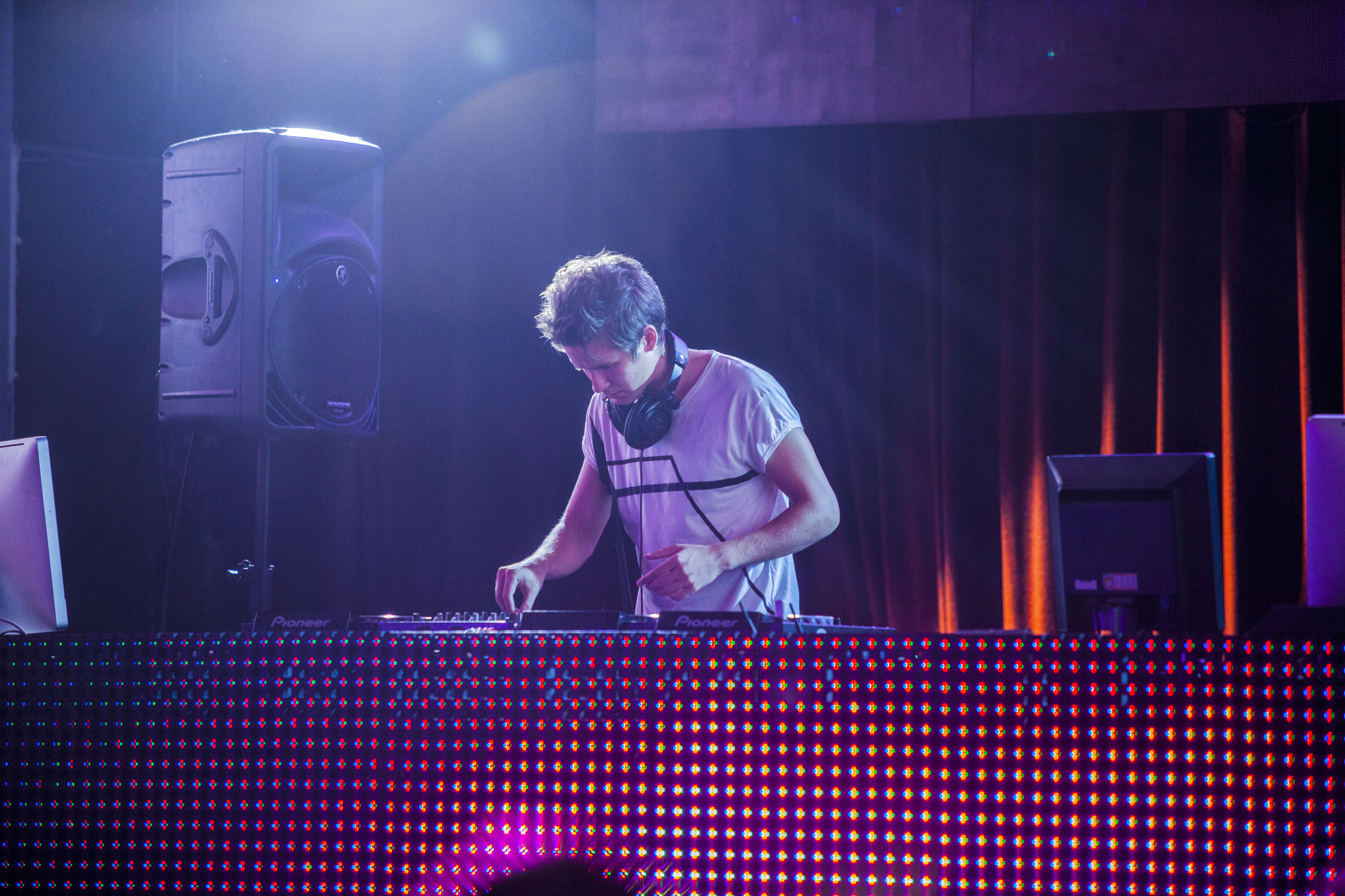 Devon Werkheiser as Logan DJing in the movie SUNDOWN