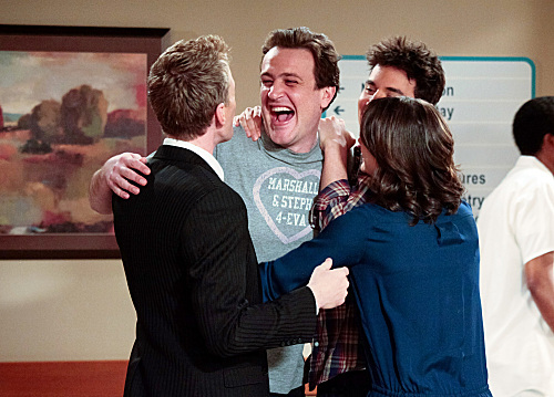 Still of Neil Patrick Harris, Jason Segel, Josh Radnor and Cobie Smulders in Kaip as susipazinau su jusu mama (2005)