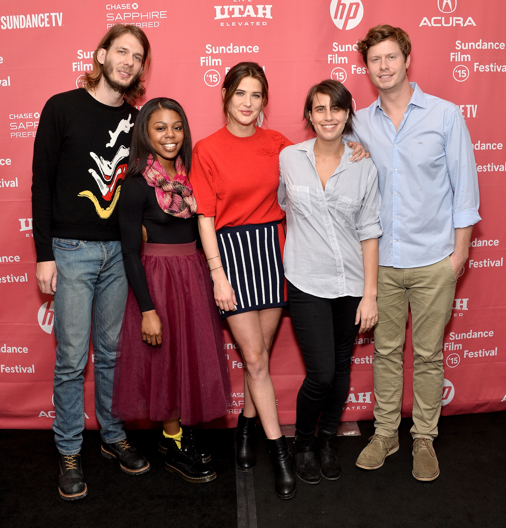 Cobie Smulders, Kris Swanberg, Anders Holm, Charlie Reff and Gail Bean at event of Unexpected (2015)