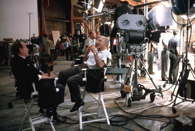 Director George Cukor and Steve Trilling during the making of 