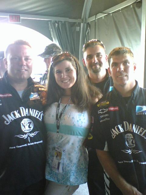 Shannon Hart with the Jack Daniels racing team...