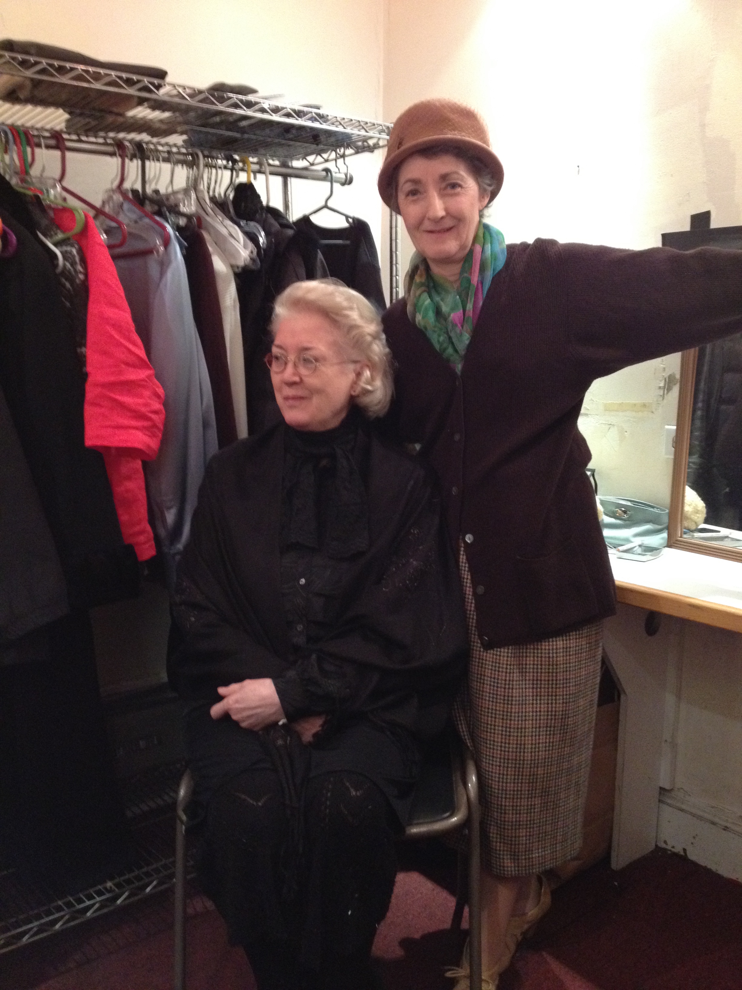 Trish And Katherine backstage after a performance of The Loves of Cass McGuire by Brian Friel R.I.P.