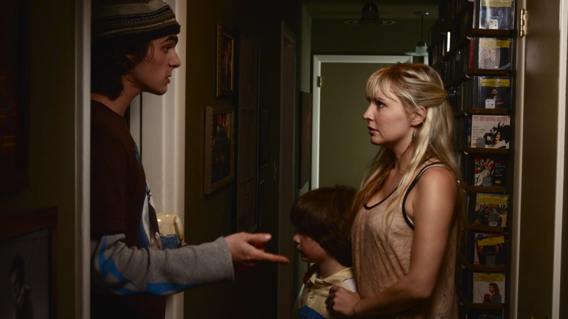 RJ Mitte, Micah Nelson, Lindsey Haun, in a scene from Michael Bartlett's supernatural thriller/drama 