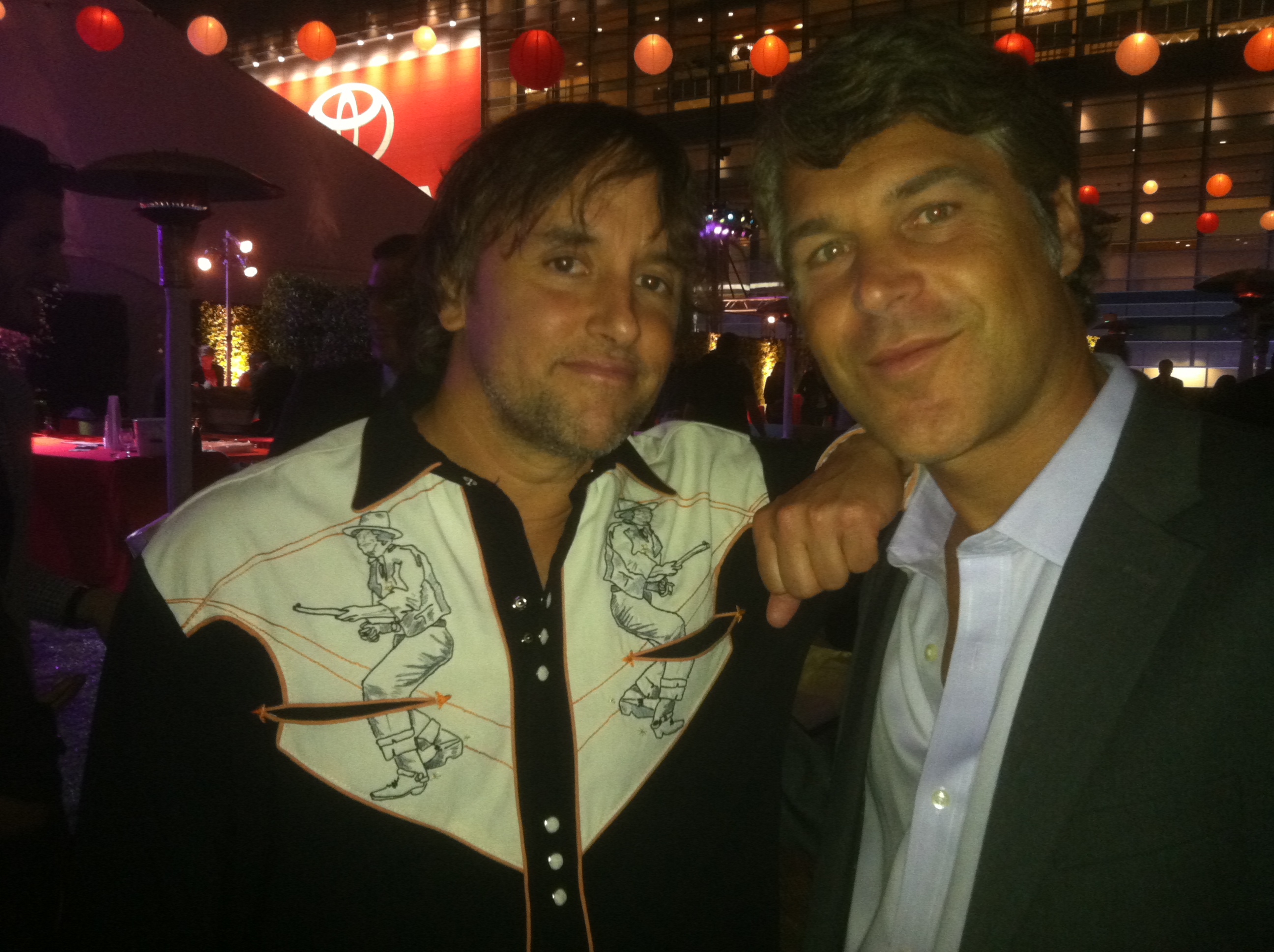 Director Richard Linklater and Producer Todd Labarowski at the LA Film Festival after party for the premiere 'Bernie'. June 16, 2011.