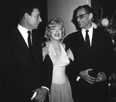 M. Monroe, Yves Montand & Arthur Miller at party for 